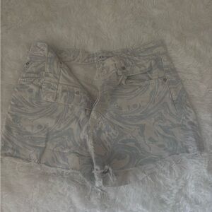 Zara, light blue and white Jean shorts